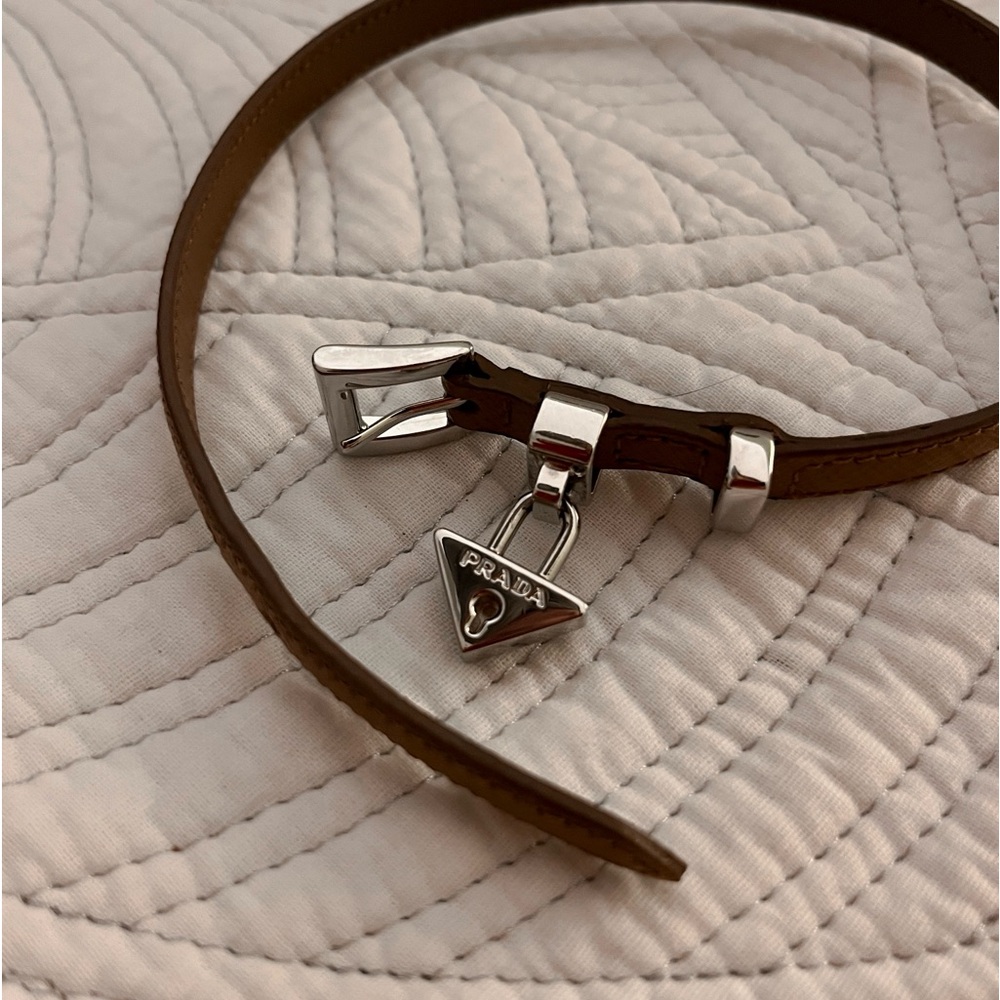 Prada Saffiano Leather Wrap Bracelet